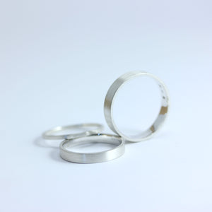 RECTANGULAR HIS AND HERS WEDDING BANDS