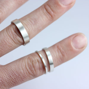 RECTANGULAR HIS AND HERS WEDDING BANDS